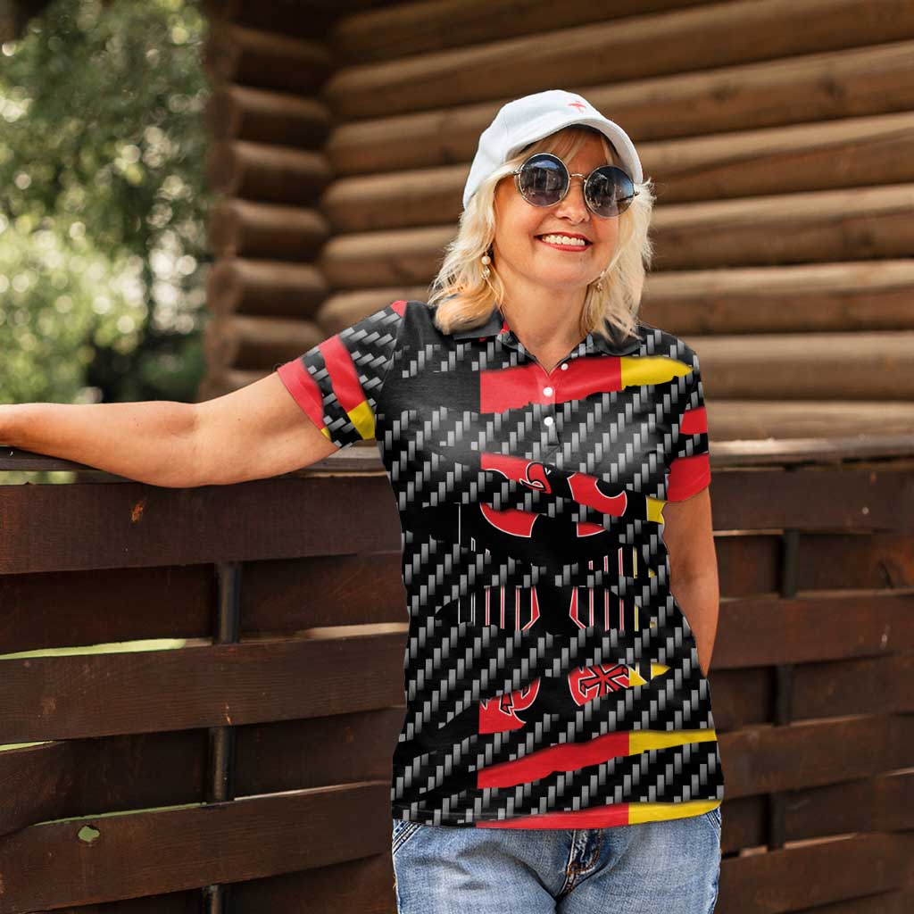 Germany Beast Women Polo Shirt Ripped Flag Graphic - Wonder Print Shop