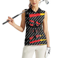 Germany Beast Women Sleeveless Polo Shirt Ripped Flag Graphic - Wonder Print Shop