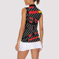 Germany Beast Women Sleeveless Polo Shirt Ripped Flag Graphic - Wonder Print Shop