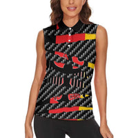 Germany Beast Women Sleeveless Polo Shirt Ripped Flag Graphic - Wonder Print Shop