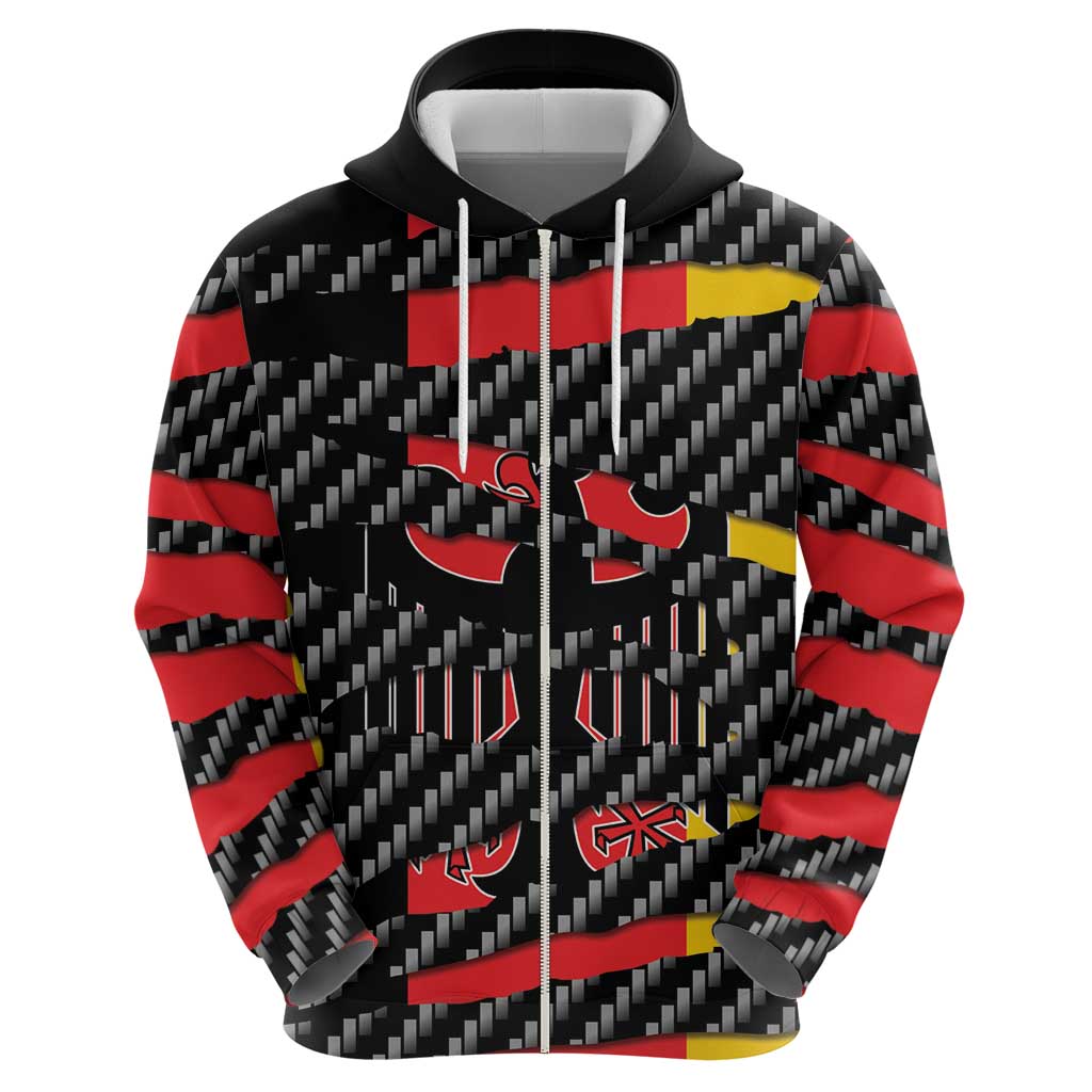 Germany Beast Zip Hoodie Ripped Flag Graphic - Wonder Print Shop
