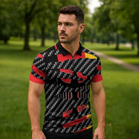 Germany Beast Zipper Polo Shirt Ripped Flag Graphic - Wonder Print Shop