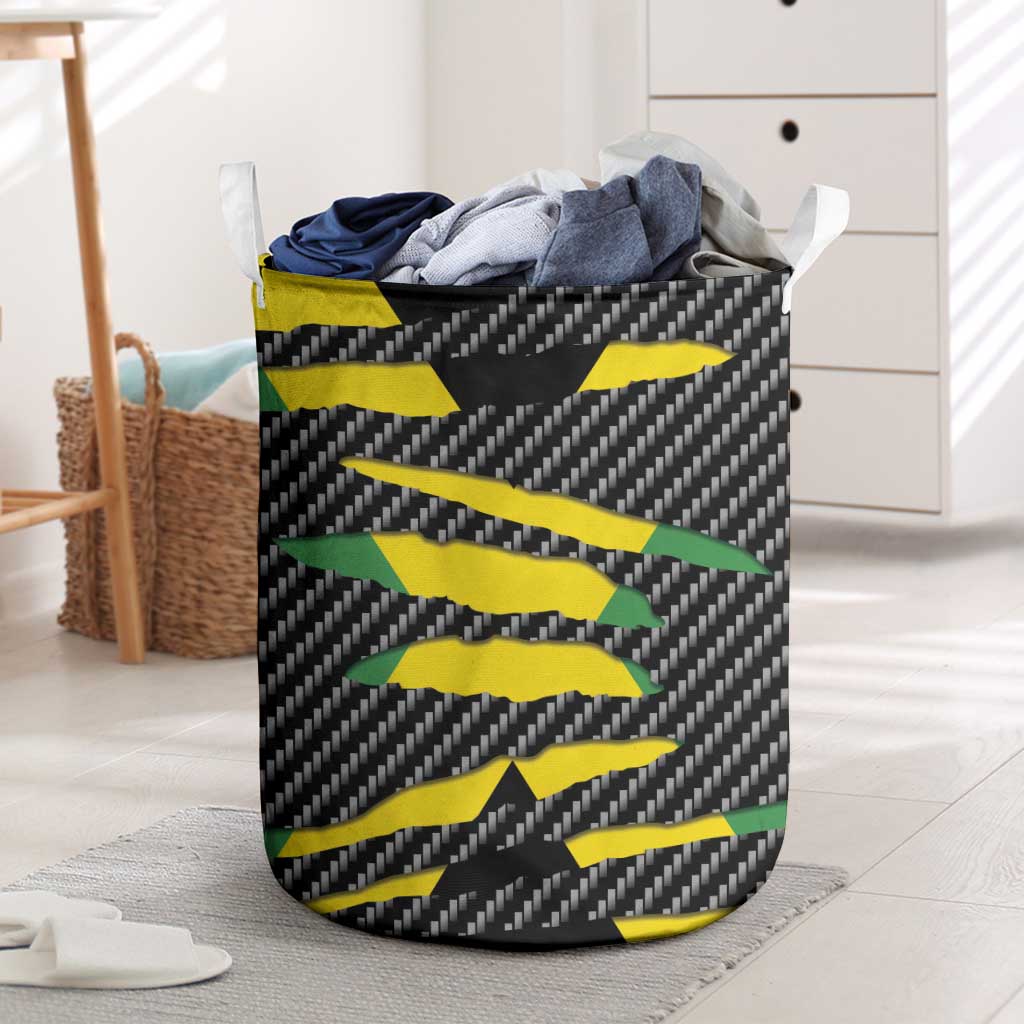 Jamaica Beast Laundry Basket Ripped Flag Graphic - Wonder Print Shop