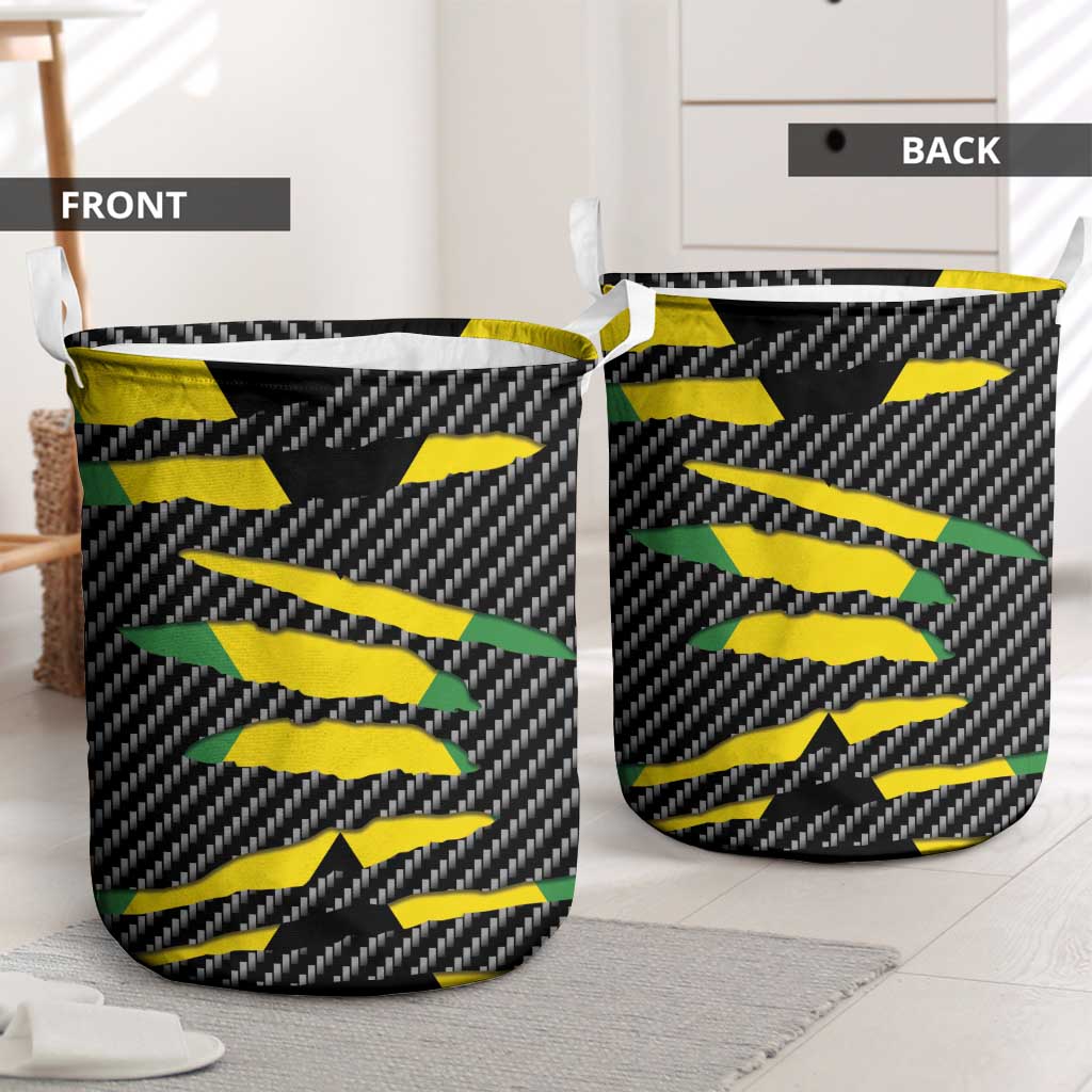 Jamaica Beast Laundry Basket Ripped Flag Graphic - Wonder Print Shop