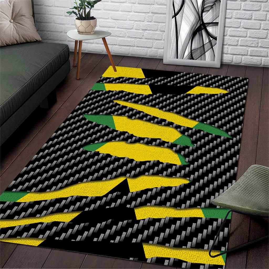 Jamaica Beast Area Rug Ripped Flag Graphic - Wonder Print Shop