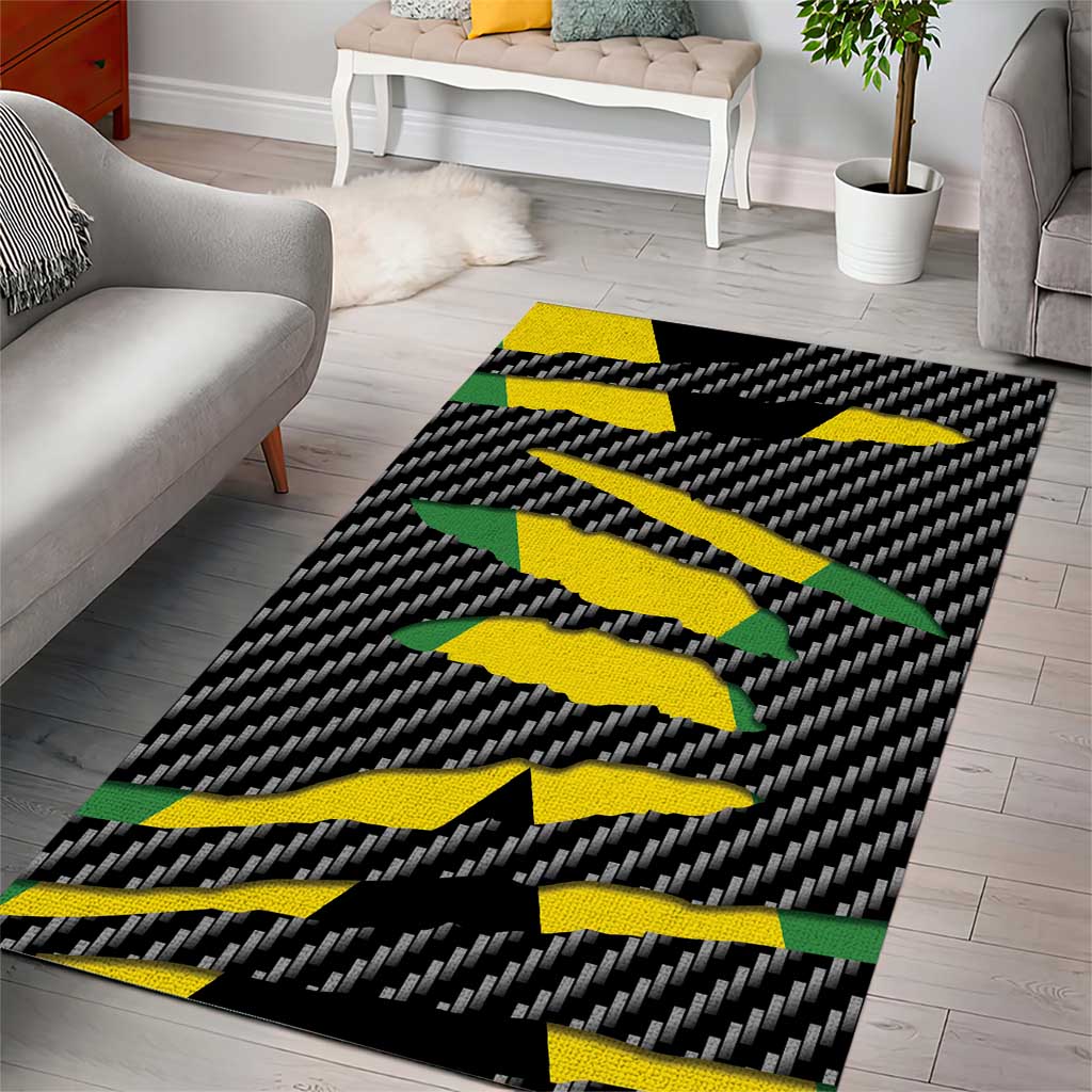 Jamaica Beast Area Rug Ripped Flag Graphic - Wonder Print Shop