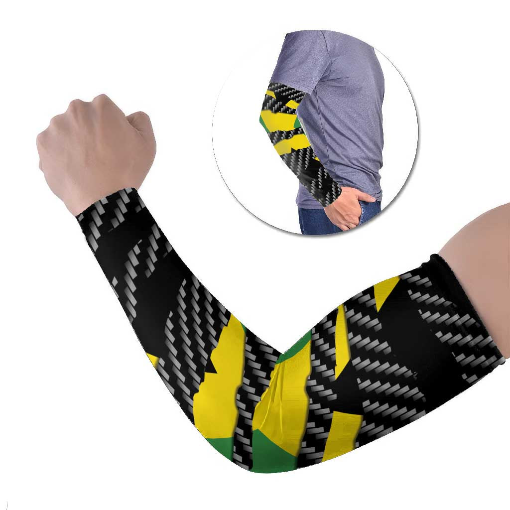 Jamaica Beast Arm Sleeves Ripped Flag Graphic - Wonder Print Shop