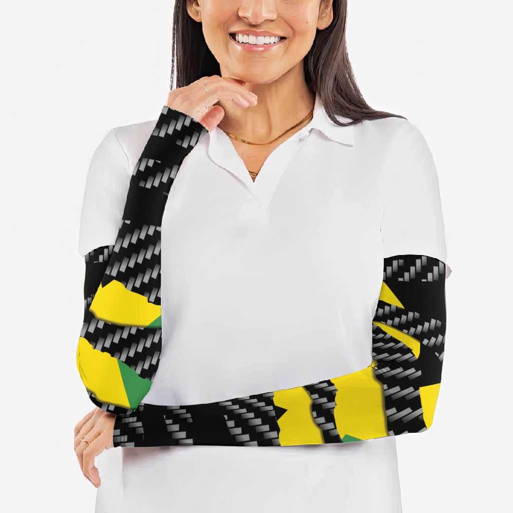 Jamaica Beast Arm Sleeves Ripped Flag Graphic - Wonder Print Shop