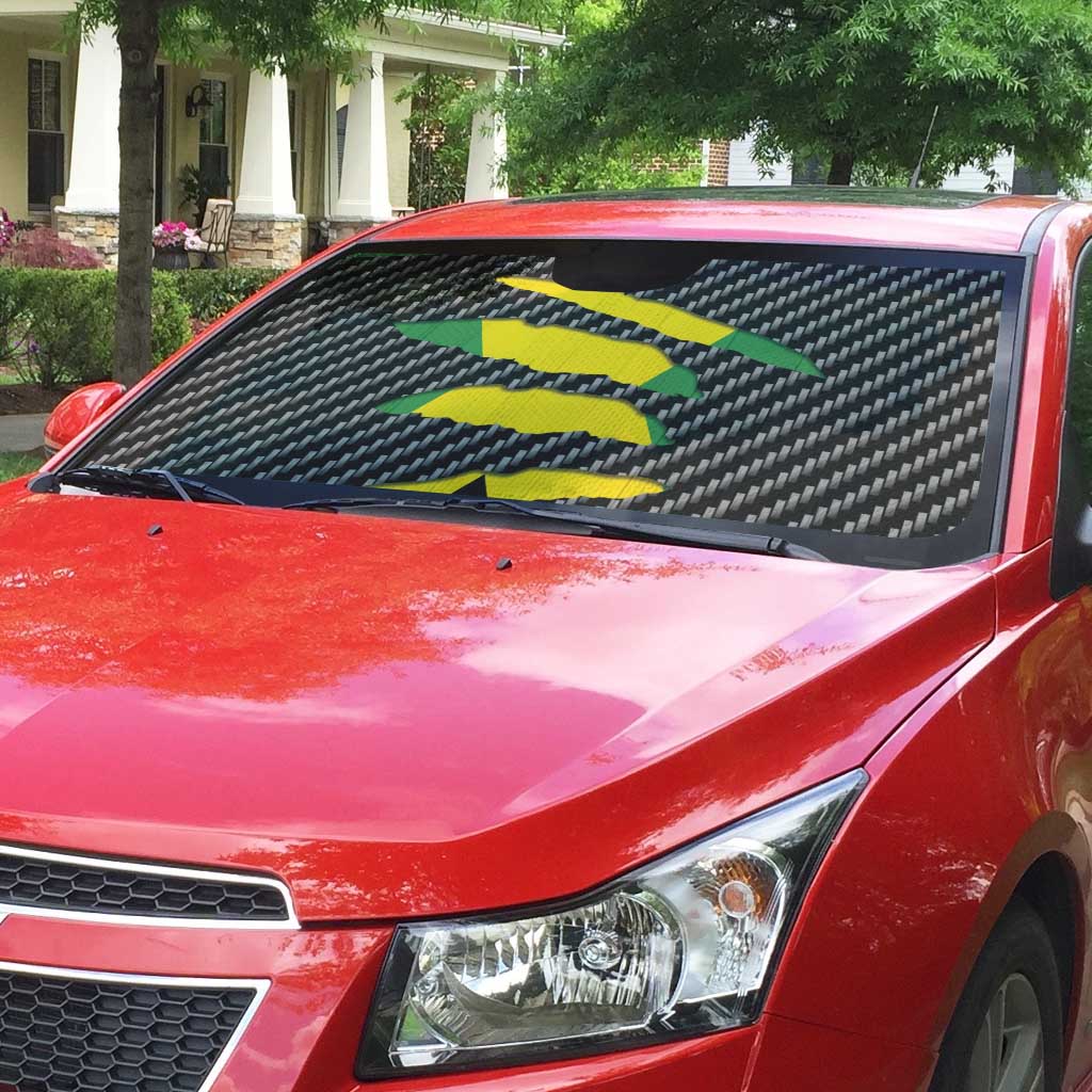 Jamaica Beast Auto Sun Shade Ripped Flag Graphic - Wonder Print Shop