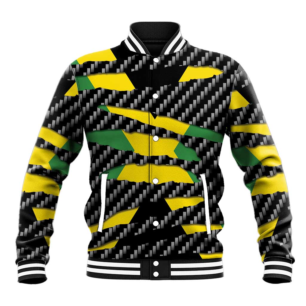 Jamaica Beast Baseball Jacket Ripped Flag Graphic - Wonder Print Shop