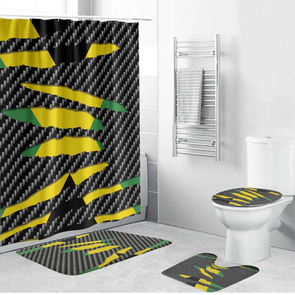 Jamaica Beast Bathroom Set Ripped Flag Graphic - Wonder Print Shop