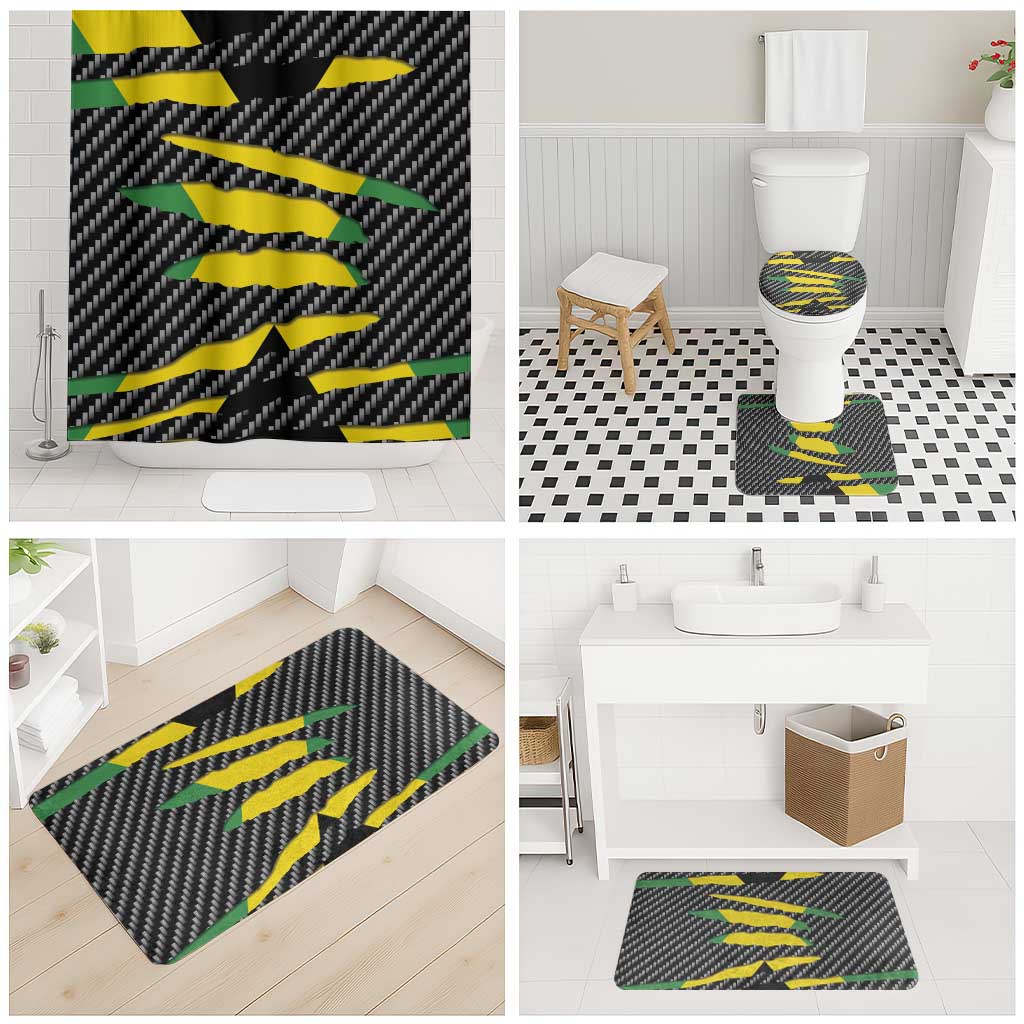 Jamaica Beast Bathroom Set Ripped Flag Graphic - Wonder Print Shop