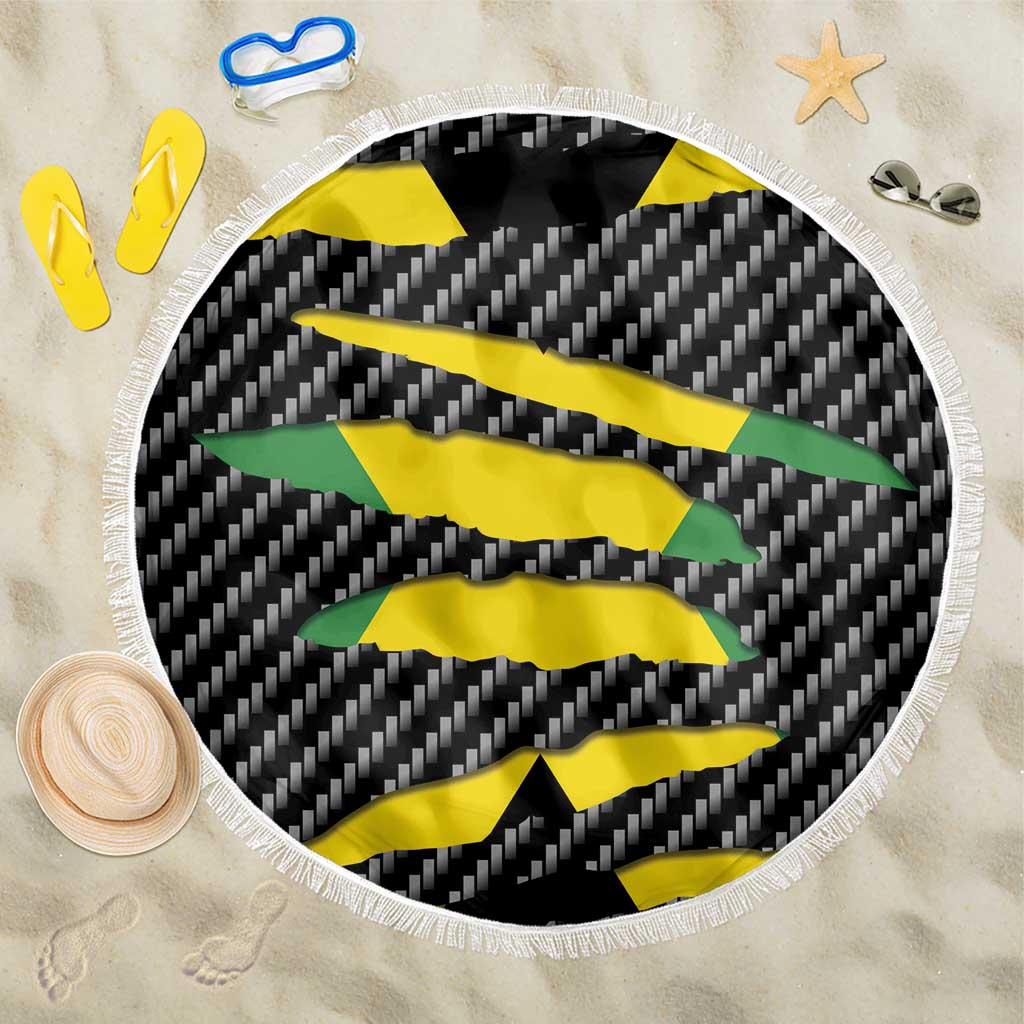 Jamaica Beast Beach Blanket Ripped Flag Graphic - Wonder Print Shop