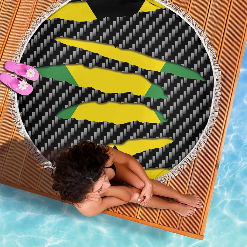 Jamaica Beast Beach Blanket Ripped Flag Graphic - Wonder Print Shop