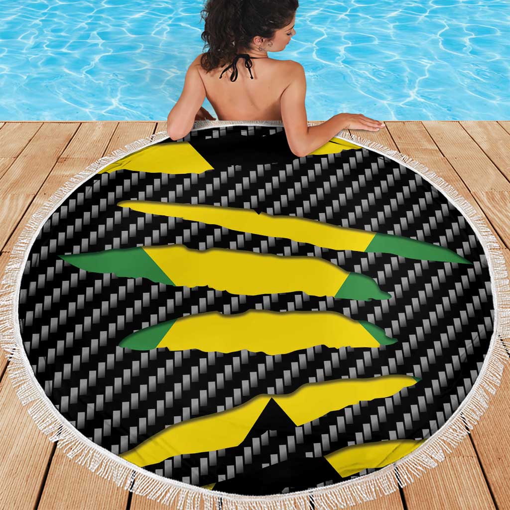 Jamaica Beast Beach Blanket Ripped Flag Graphic - Wonder Print Shop