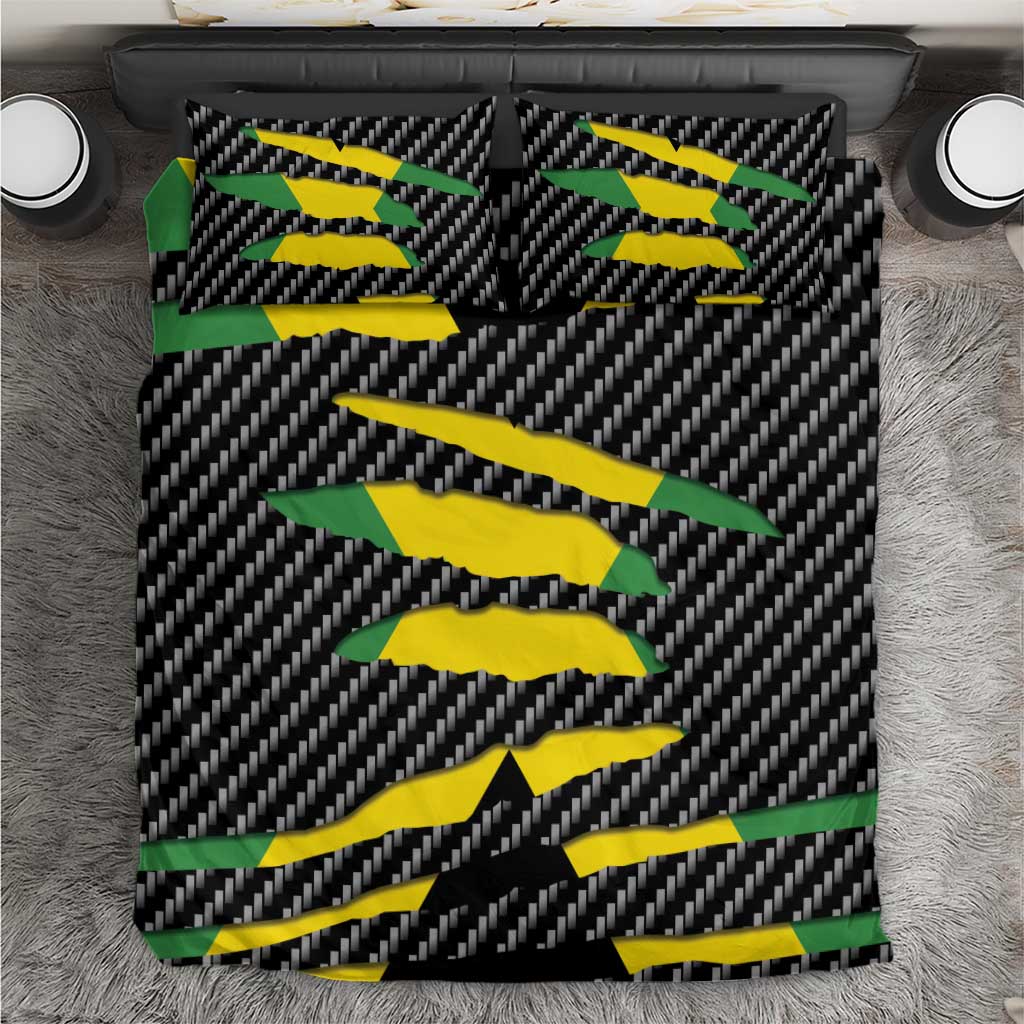 Jamaica Beast Bedding Set Ripped Flag Graphic - Wonder Print Shop