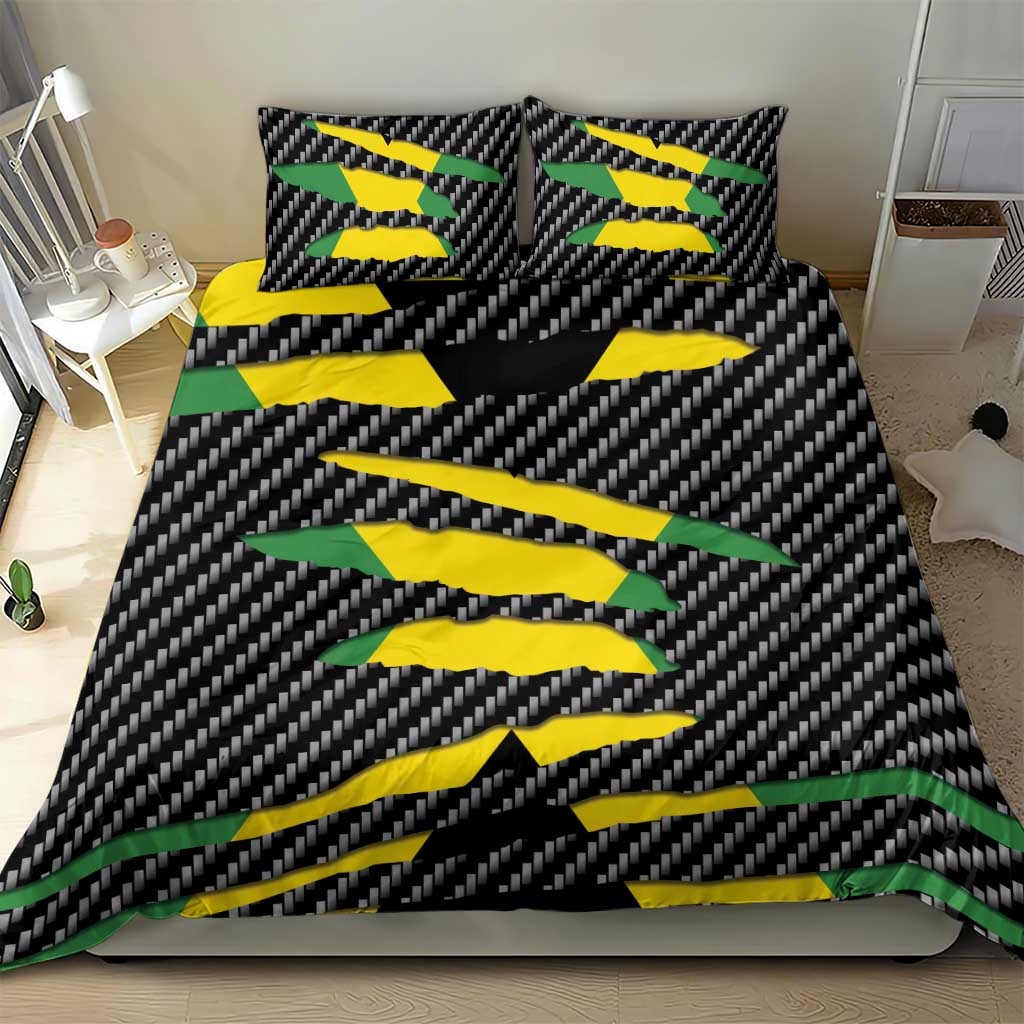 Jamaica Beast Bedding Set Ripped Flag Graphic - Wonder Print Shop