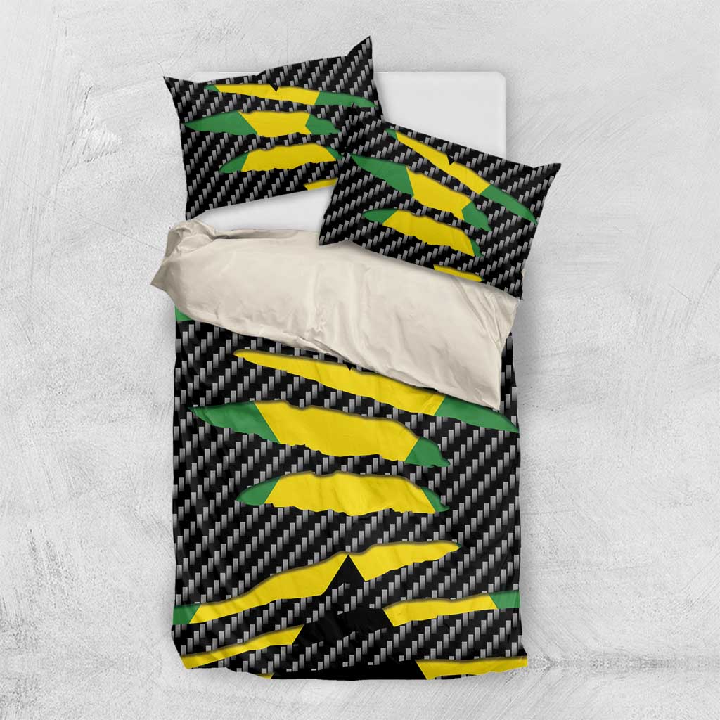 Jamaica Beast Bedding Set Ripped Flag Graphic - Wonder Print Shop