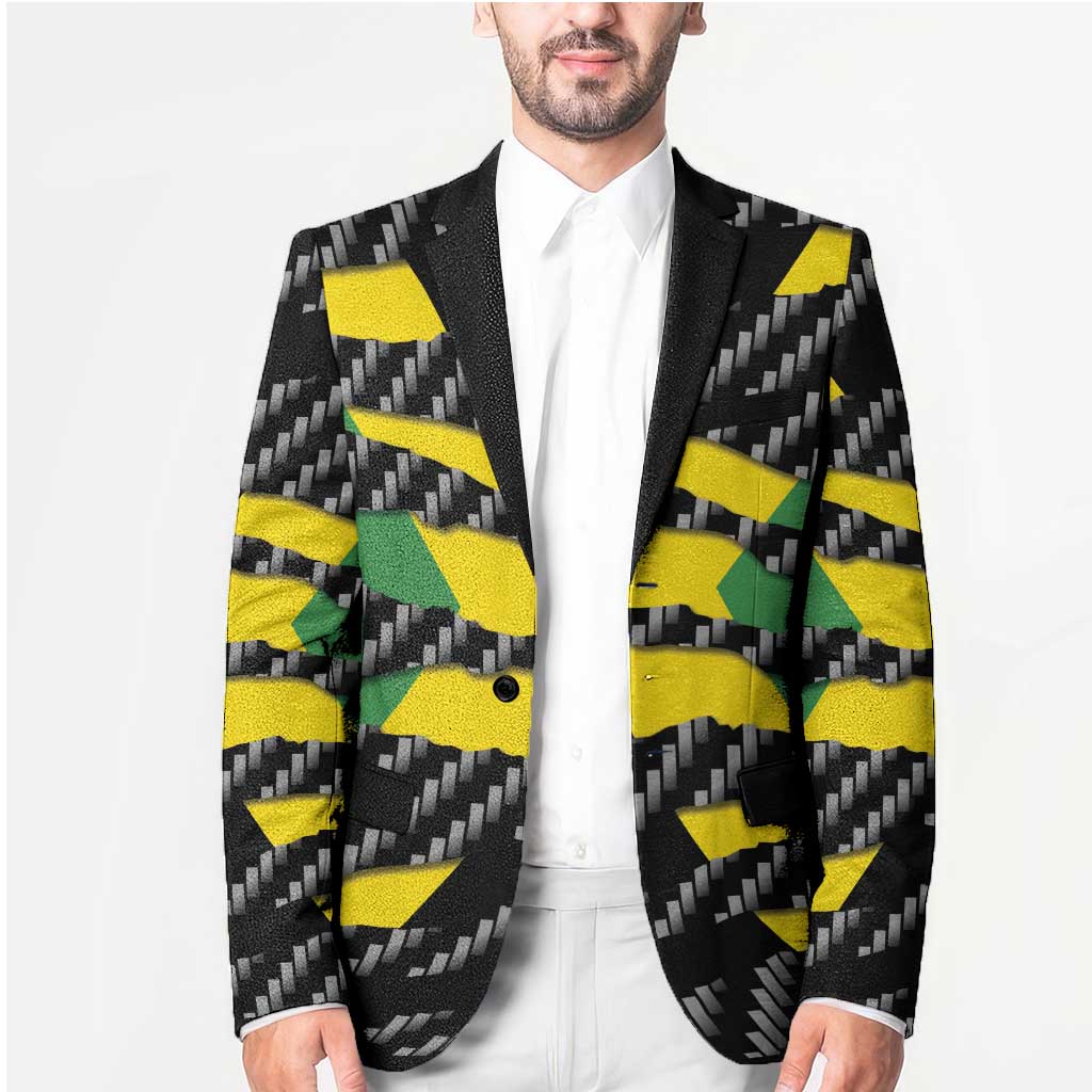 Jamaica Beast Blazer Ripped Flag Graphic - Wonder Print Shop