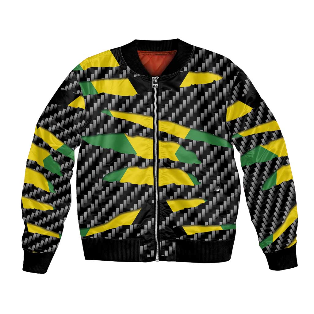 Jamaica Beast Bomber Jacket Ripped Flag Graphic - Wonder Print Shop