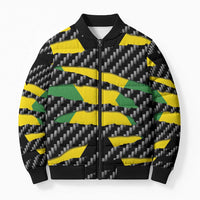 Jamaica Beast Bomber Puffer Jacket Ripped Flag Graphic - Wonder Print Shop
