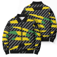 Jamaica Beast Bomber Puffer Jacket Ripped Flag Graphic - Wonder Print Shop