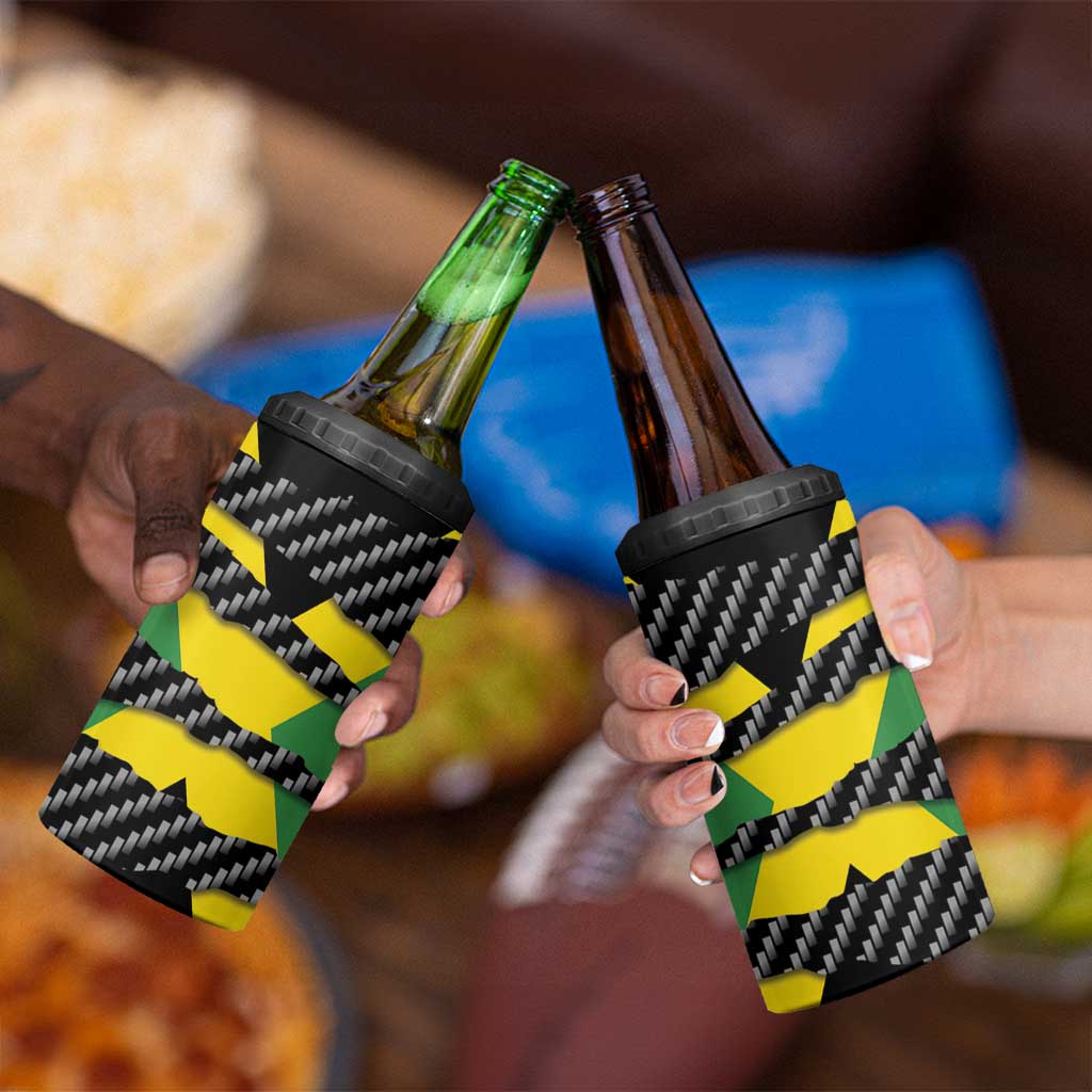 Jamaica Beast 4 in 1 Can Cooler Tumbler Ripped Flag Graphic - Wonder Print Shop