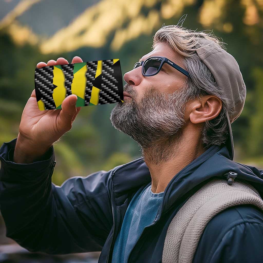 Jamaica Beast 4 in 1 Can Cooler Tumbler Ripped Flag Graphic - Wonder Print Shop