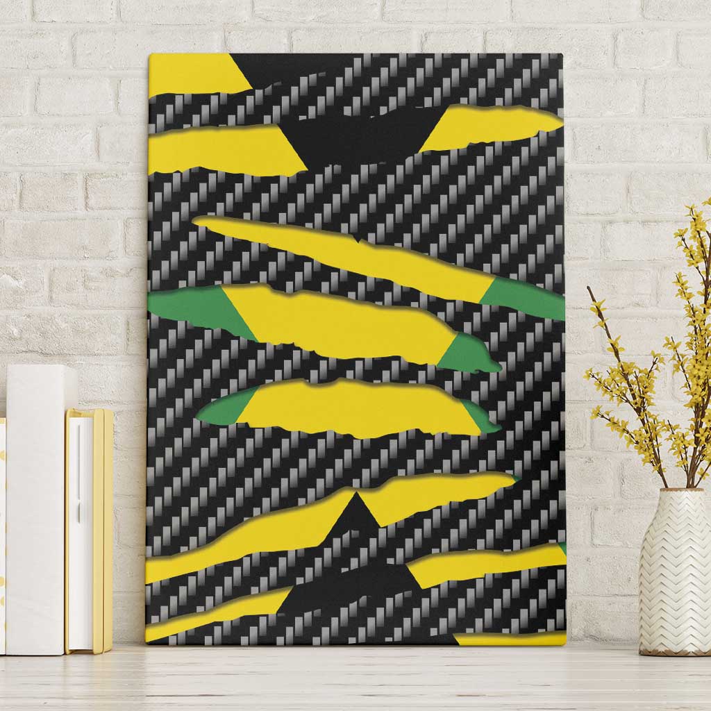 Jamaica Beast Canvas Wall Art Ripped Flag Graphic - Wonder Print Shop