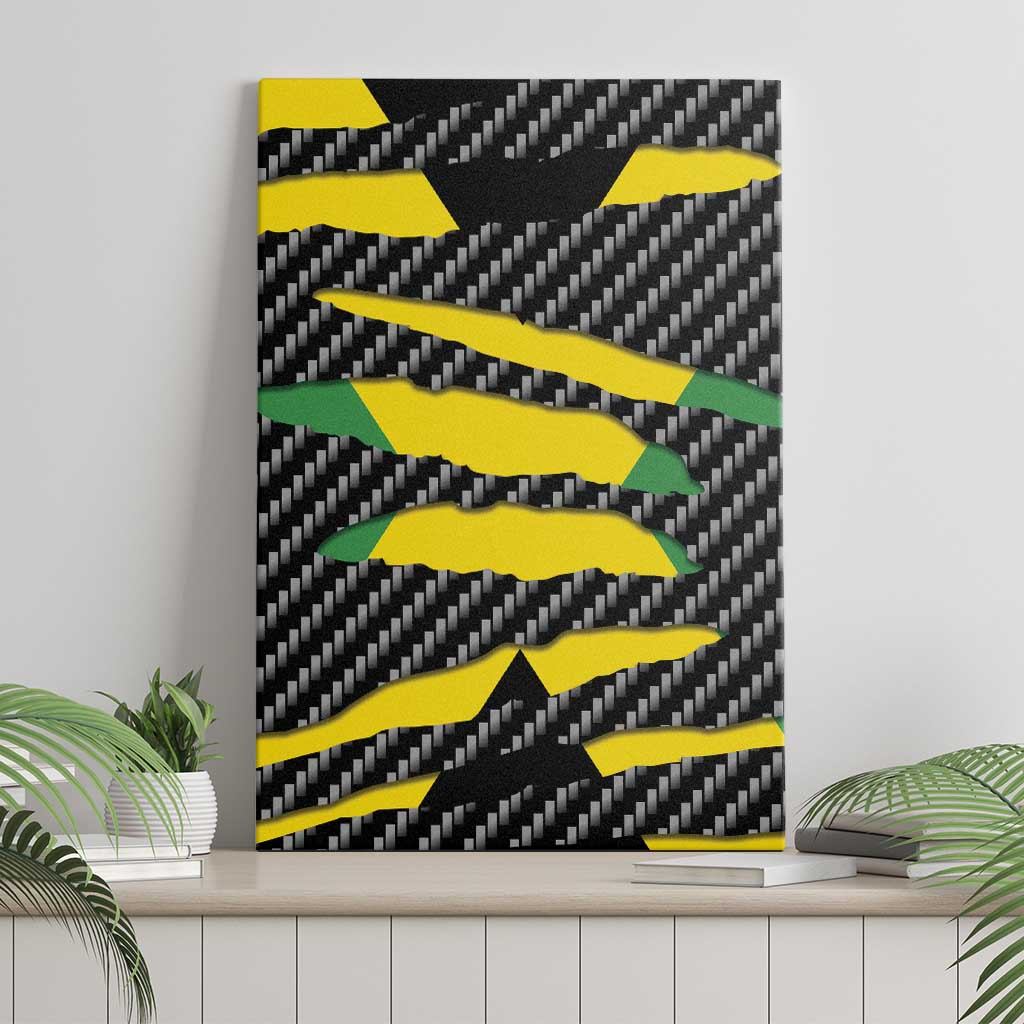 Jamaica Beast Canvas Wall Art Ripped Flag Graphic - Wonder Print Shop