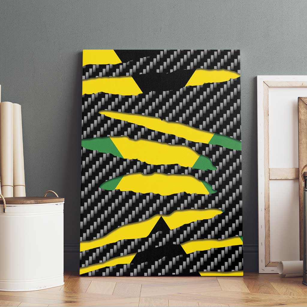 Jamaica Beast Canvas Wall Art Ripped Flag Graphic - Wonder Print Shop