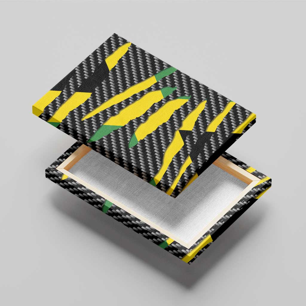 Jamaica Beast Canvas Wall Art Ripped Flag Graphic - Wonder Print Shop