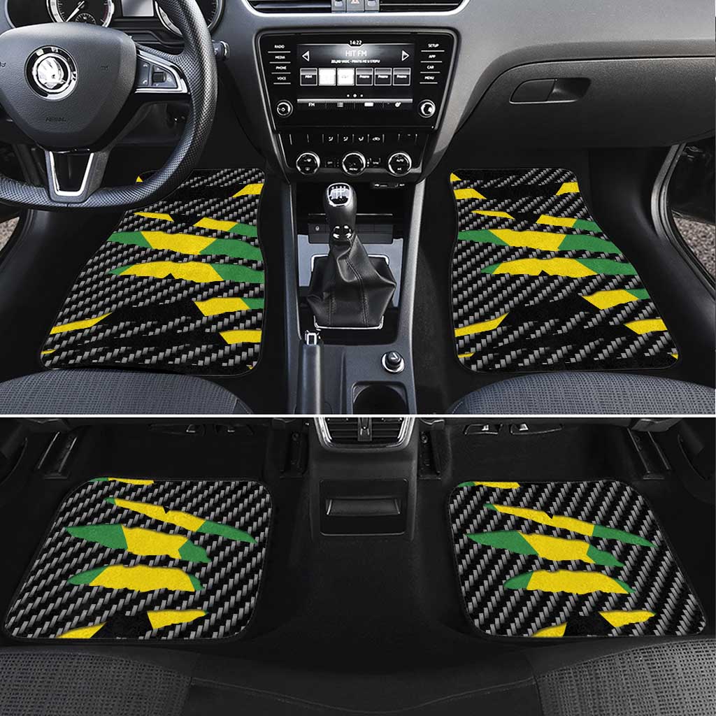 Jamaica Beast Car Mats Ripped Flag Graphic - Wonder Print Shop