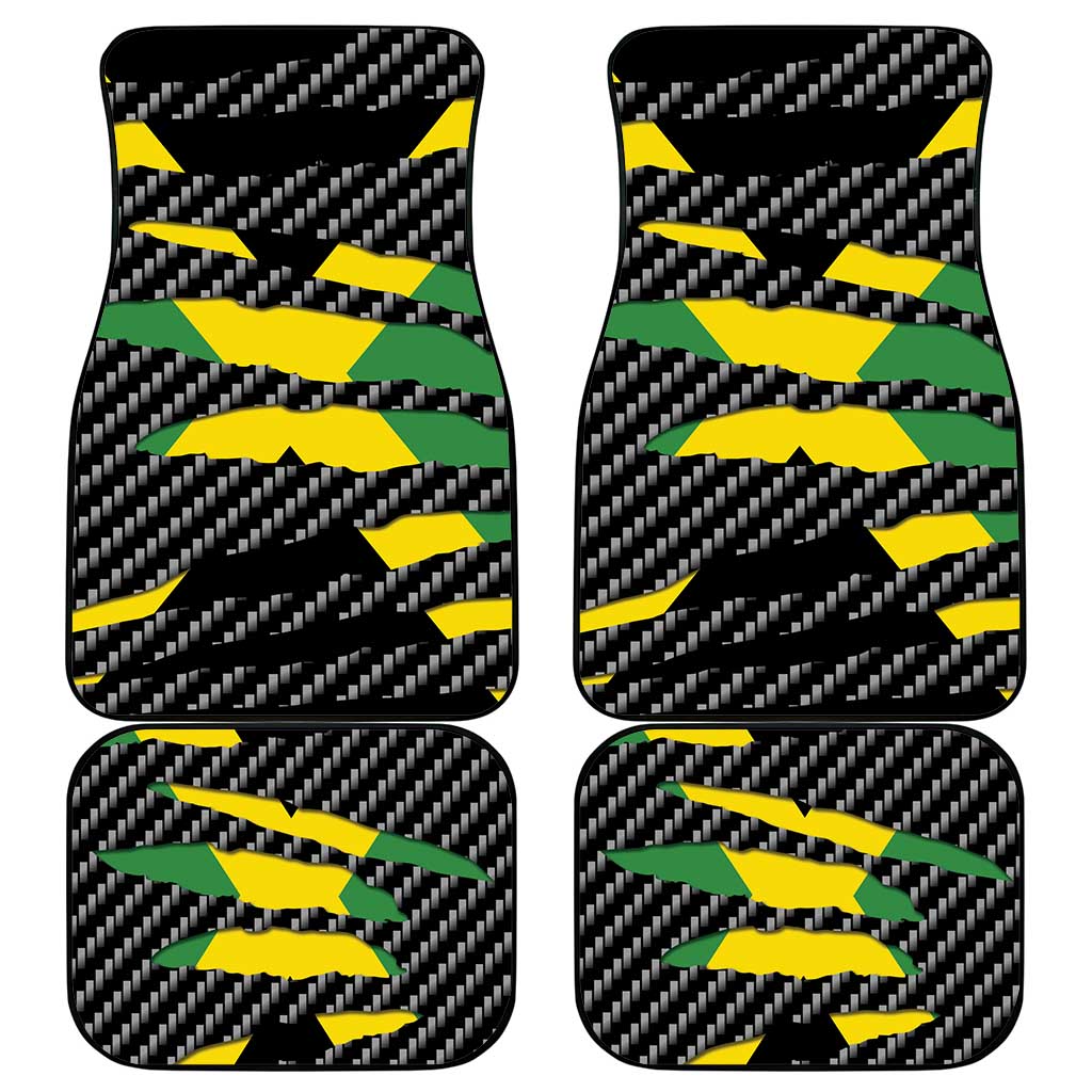 Jamaica Beast Car Mats Ripped Flag Graphic - Wonder Print Shop