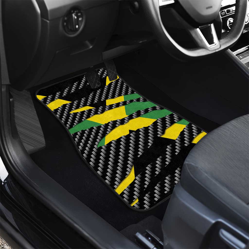 Jamaica Beast Car Mats Ripped Flag Graphic - Wonder Print Shop