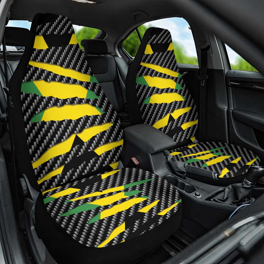 Jamaica Beast Car Seat Cover Ripped Flag Graphic - Wonder Print Shop