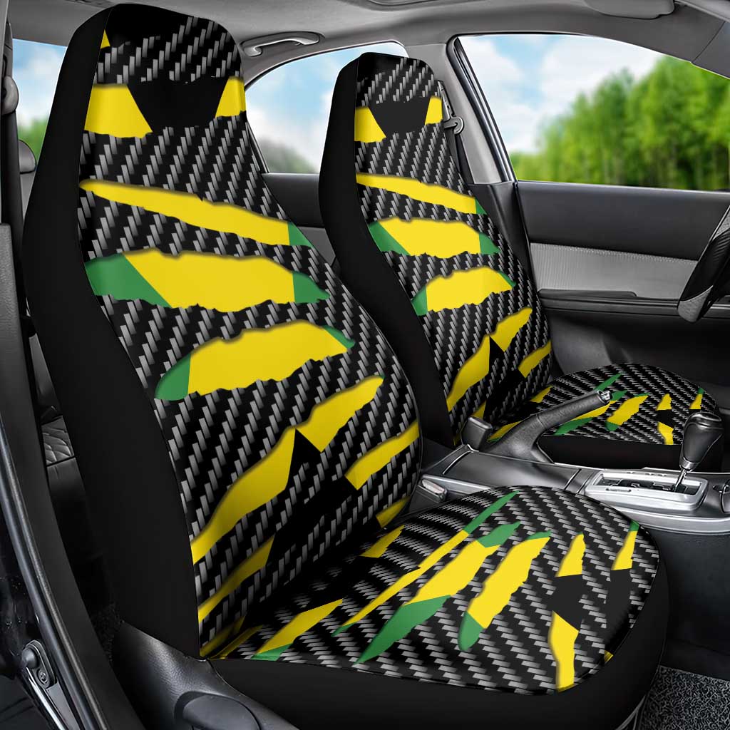 Jamaica Beast Car Seat Cover Ripped Flag Graphic - Wonder Print Shop