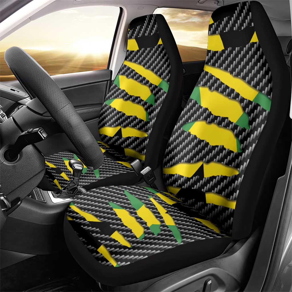 Jamaica Beast Car Seat Cover Ripped Flag Graphic - Wonder Print Shop