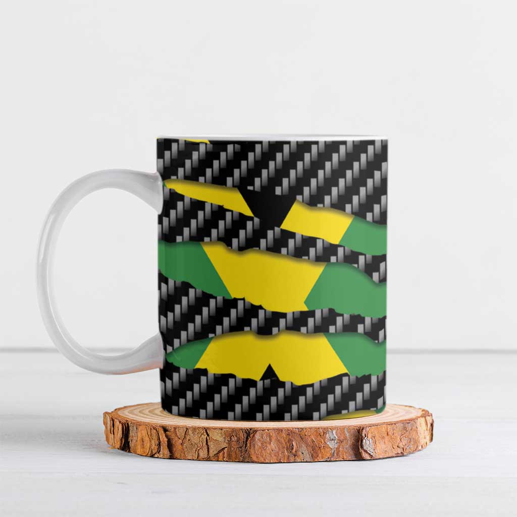 Jamaica Beast Ceramic Mug Ripped Flag Graphic - Wonder Print Shop
