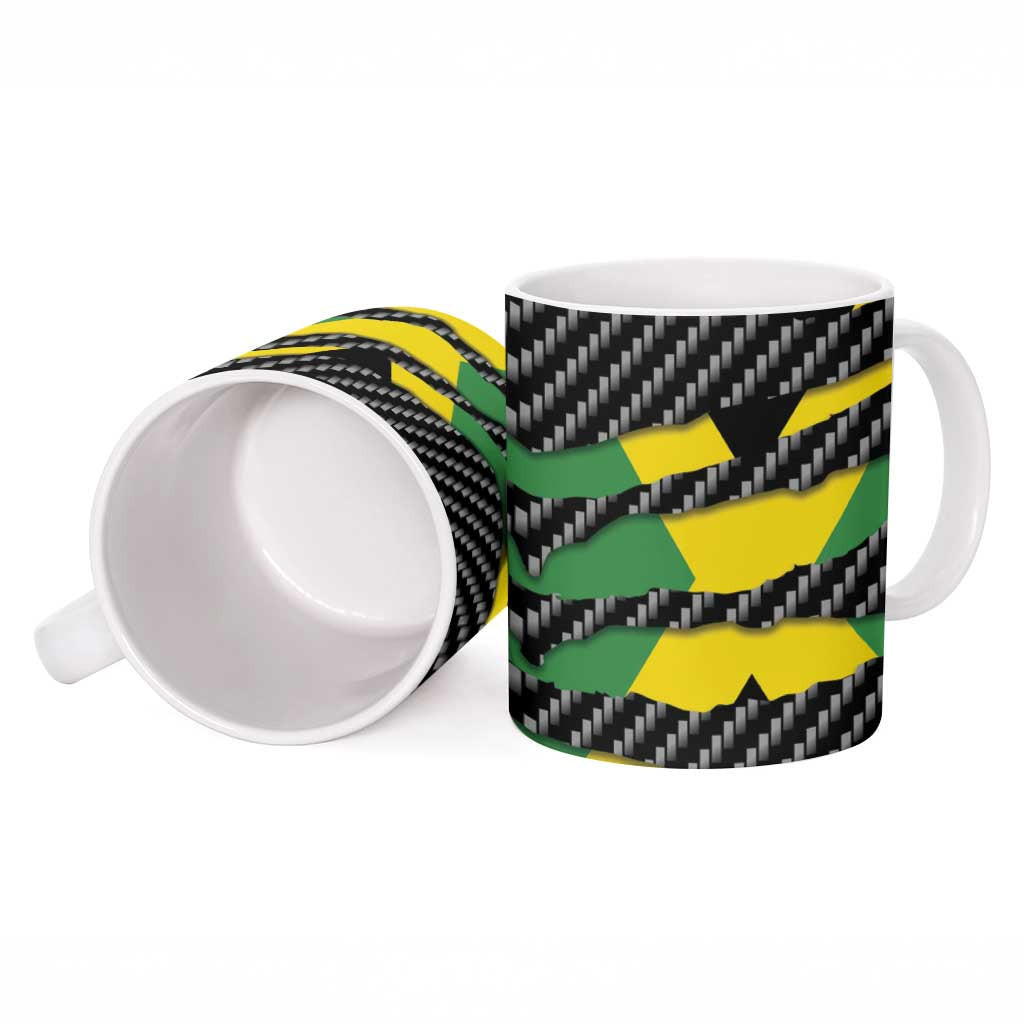 Jamaica Beast Ceramic Mug Ripped Flag Graphic - Wonder Print Shop