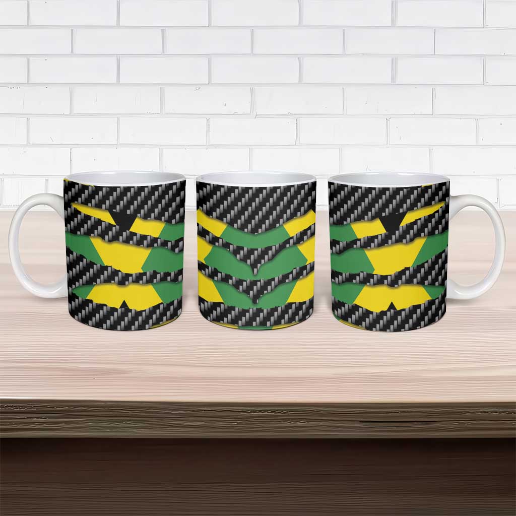 Jamaica Beast Ceramic Mug Ripped Flag Graphic - Wonder Print Shop