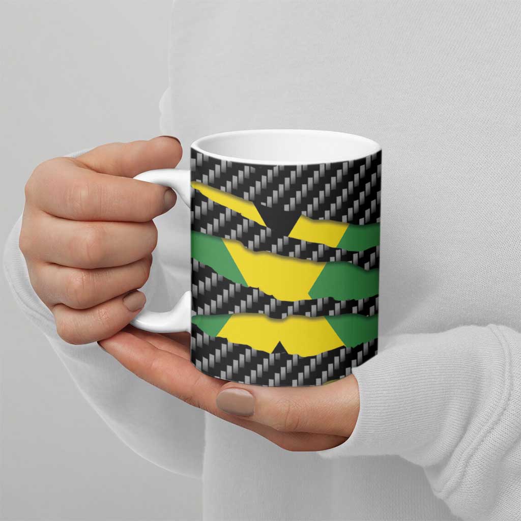 Jamaica Beast Ceramic Mug Ripped Flag Graphic - Wonder Print Shop