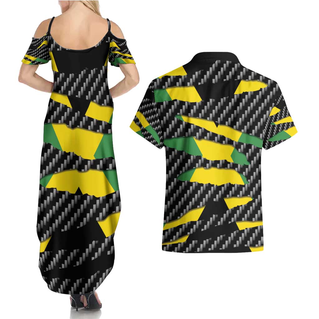 Jamaica Beast Couples Matching Summer Maxi Dress and Hawaiian Shirt Ripped Flag Graphic - Wonder Print Shop