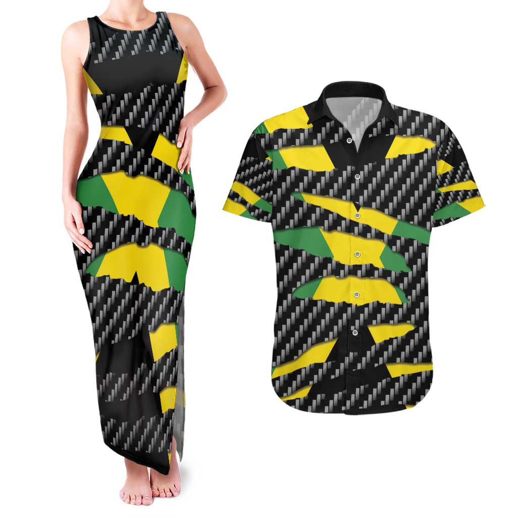 Jamaica Beast Couples Matching Tank Maxi Dress and Hawaiian Shirt Ripped Flag Graphic - Wonder Print Shop