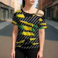 Jamaica Beast Cross Shoulder Shirt Ripped Flag Graphic - Wonder Print Shop
