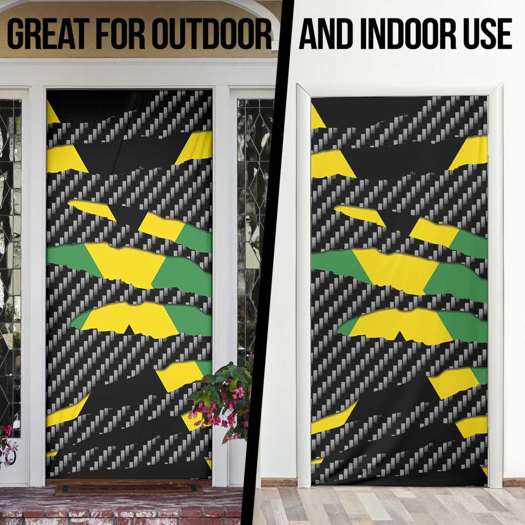 Jamaica Beast Door Cover Ripped Flag Graphic - Wonder Print Shop