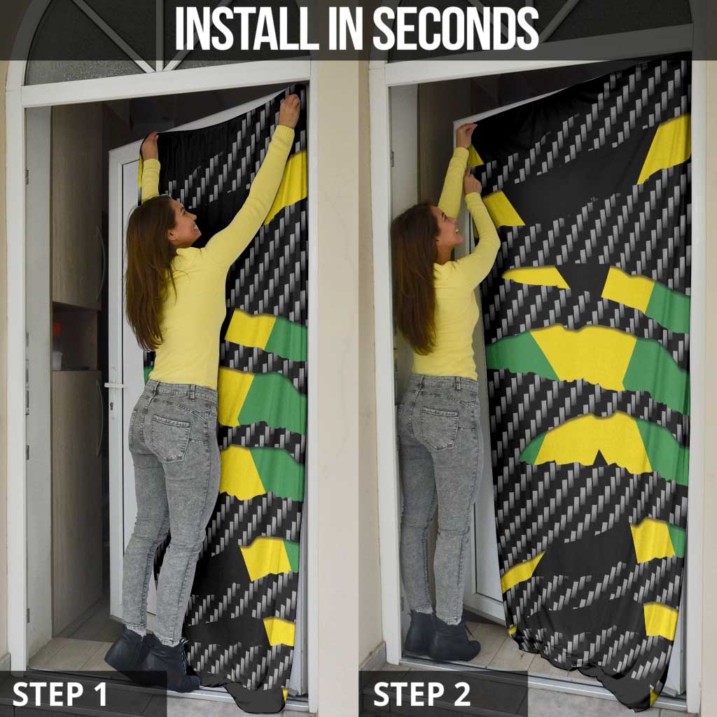 Jamaica Beast Door Cover Ripped Flag Graphic - Wonder Print Shop