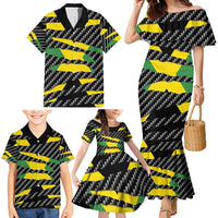 Jamaica Beast Family Matching Mermaid Dress and Hawaiian Shirt Ripped Flag Graphic - Wonder Print Shop