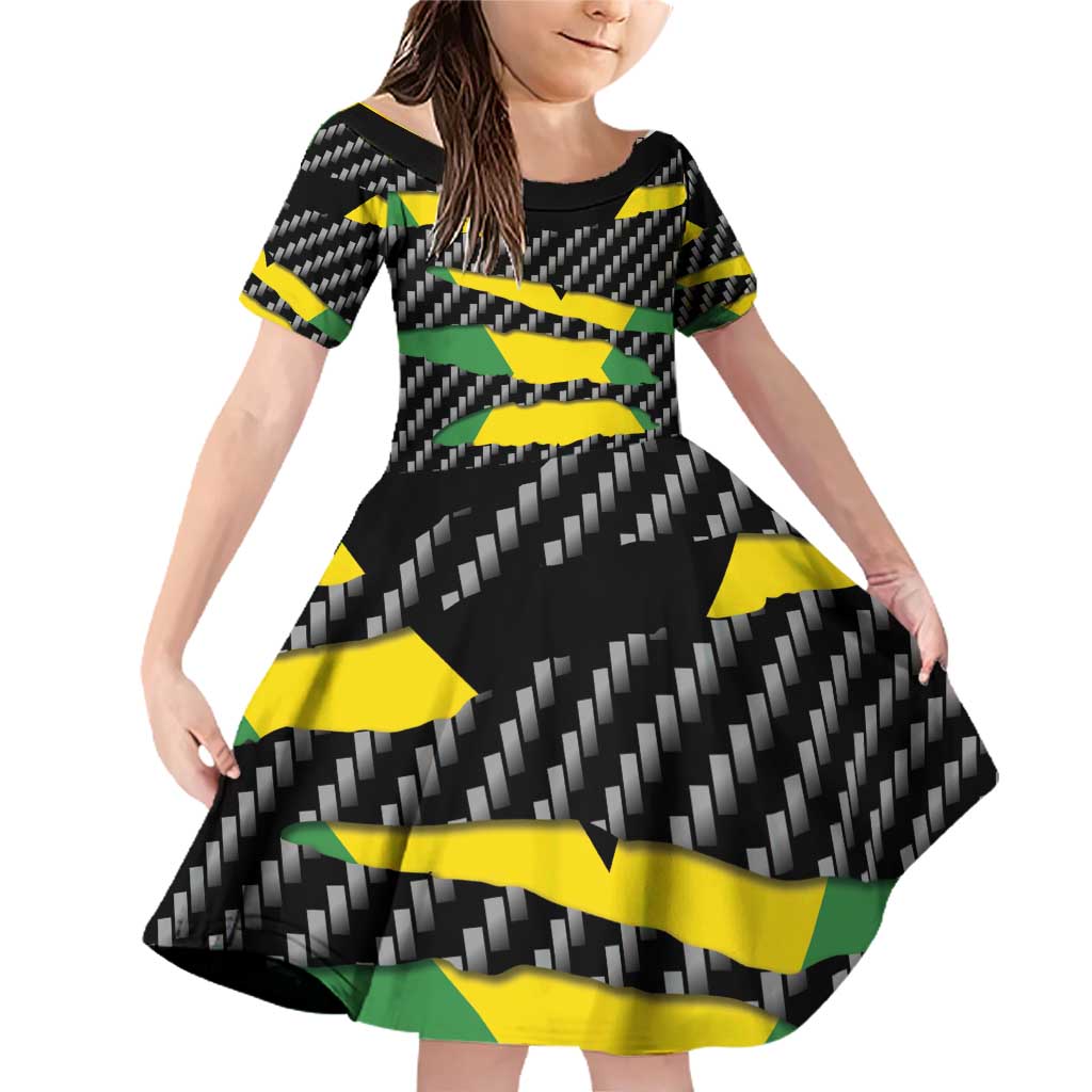 Jamaica Beast Family Matching Off Shoulder Short Dress and Hawaiian Shirt Ripped Flag Graphic - Wonder Print Shop