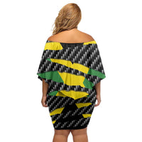Jamaica Beast Family Matching Off Shoulder Short Dress and Hawaiian Shirt Ripped Flag Graphic - Wonder Print Shop